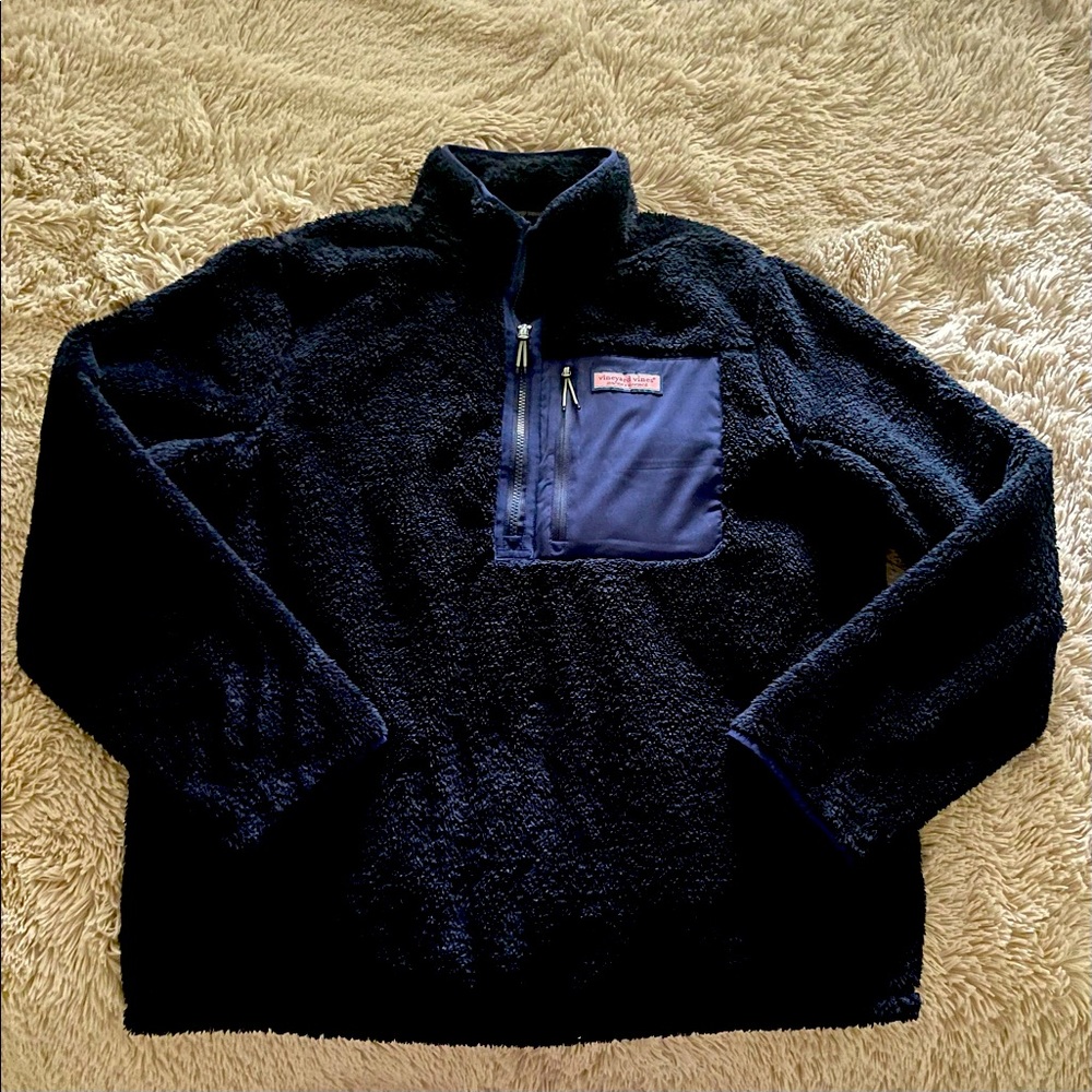 Dark Blue Sherpa Sweater XL Used TWICE!